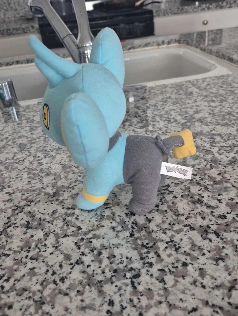 Blue Plush Elephant Toy with Yellow Accents - Soft Stuffed Animal